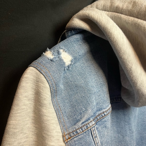 Hollister Epic Flex Denim Hooded Sweatshirt Unisex - Picture 8 of 15